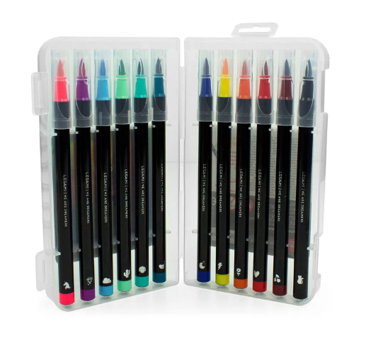 Conjunto de 12 marcadores de pincel brilhantes Legami