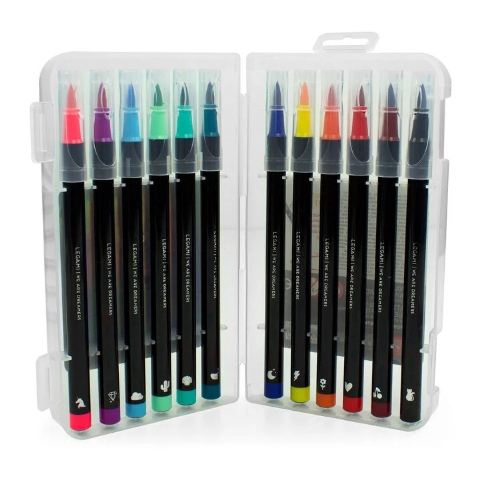 Conjunto de 12 marcadores de pincel brilhantes Legami