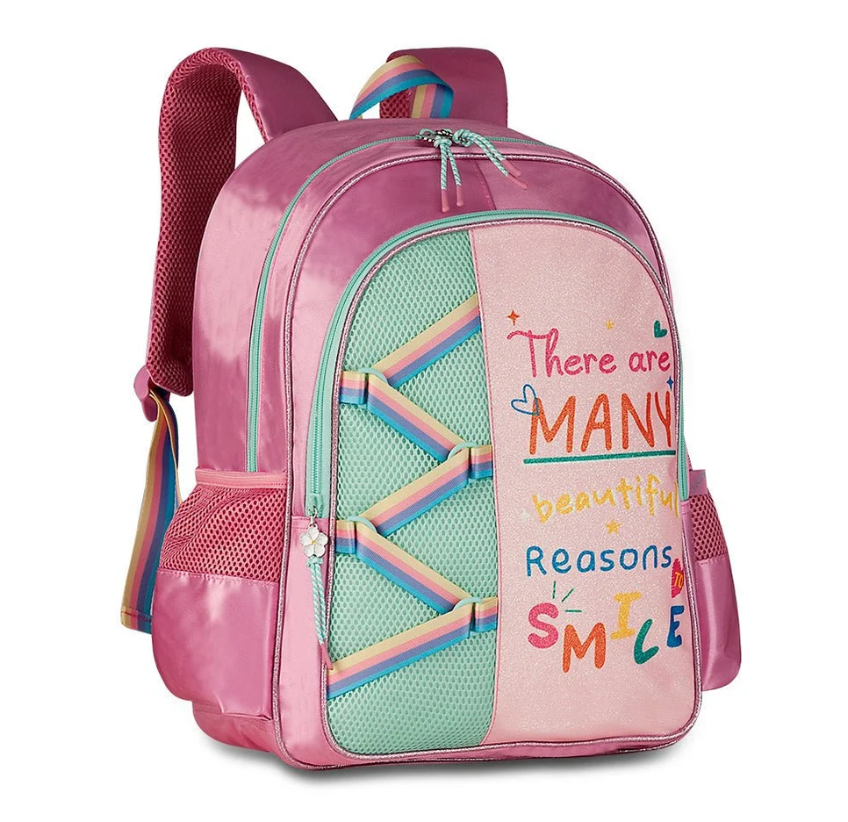 Conjunto Smile Rosa - Mochila+Lancheira+Estojo