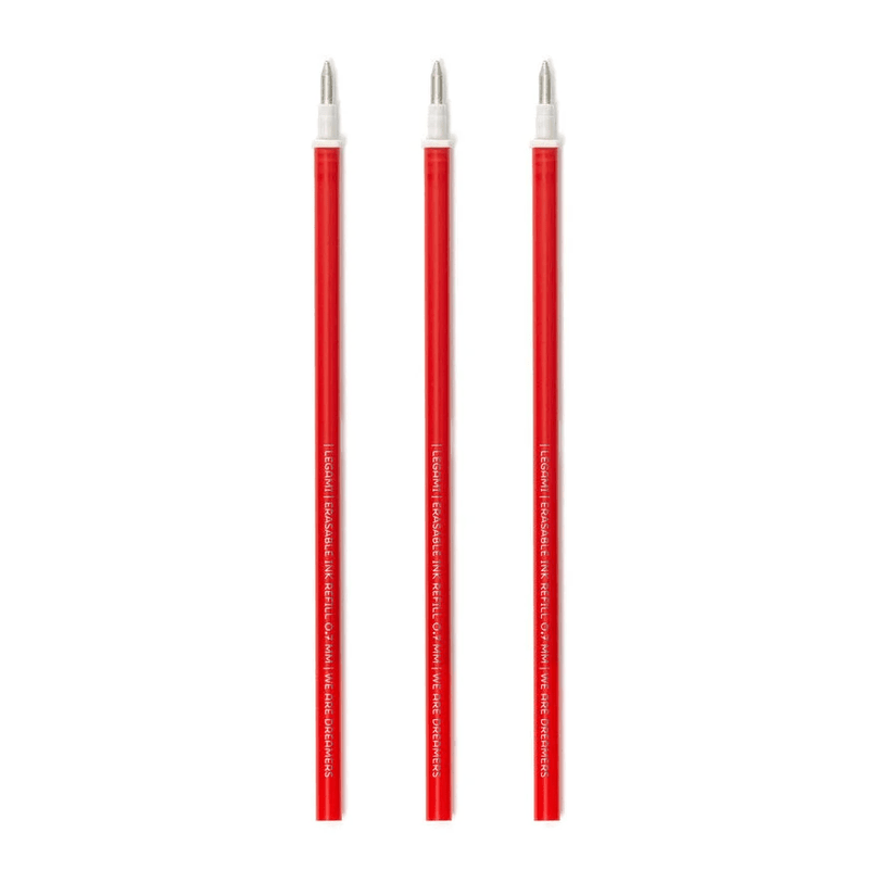 Conjunto de 3 recargas vermelho para canetas apagáveis