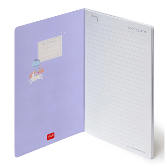 Caderno A5 com linhas Unicórnio Legami