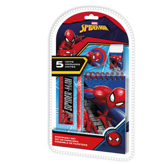Conjunto de papelaria Spiderman 5 peças