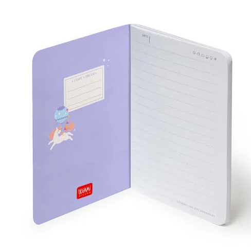 Caderno A6 com linhas Unicórnio Legami