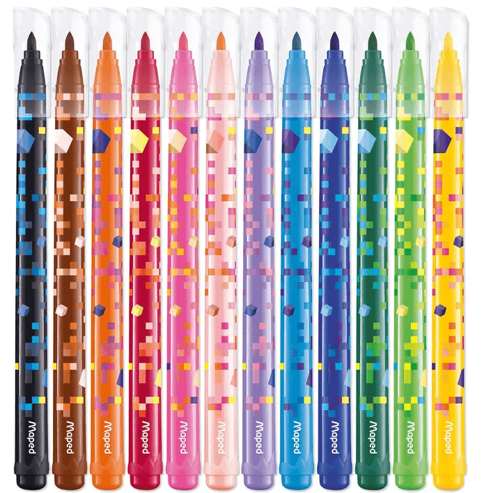 MARCADOR DE FELTRO MAPED PIXEL PARTY C/12 CORES