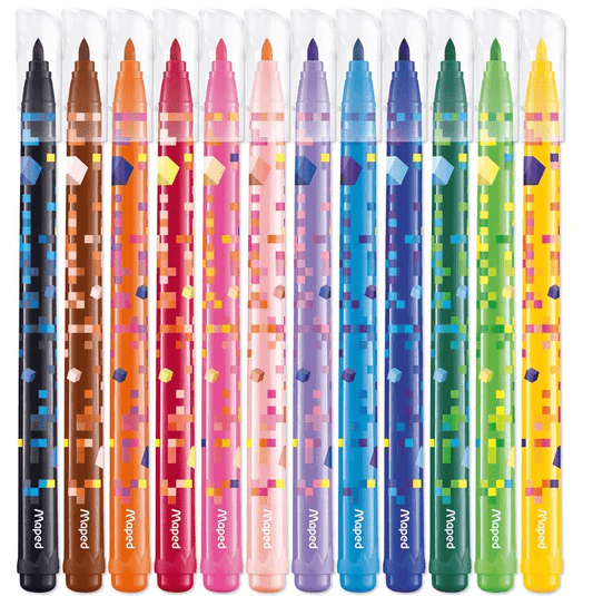 MARCADOR DE FELTRO MAPED PIXEL PARTY C/12 CORES