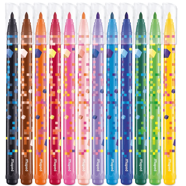 MARCADOR DE FIELTRO MAPED PIXEL PARTY CON 12 COLORES