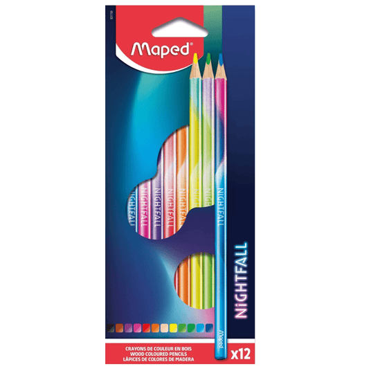 LÁPICES DE COLORES MAPED NOCTURNO CON 12 COLORES