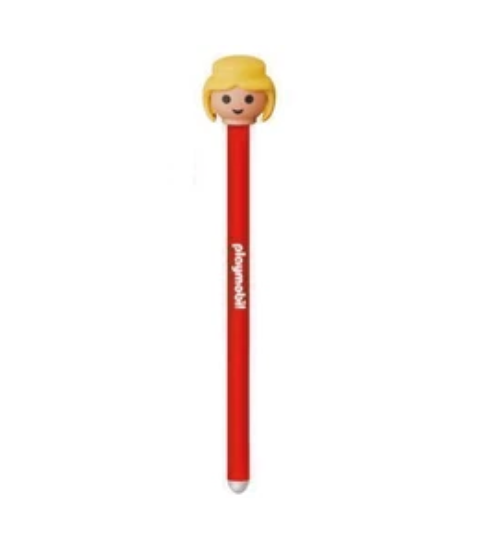 Conjunto Playmobil Menina - Estojo+caneta apagável+Borracha