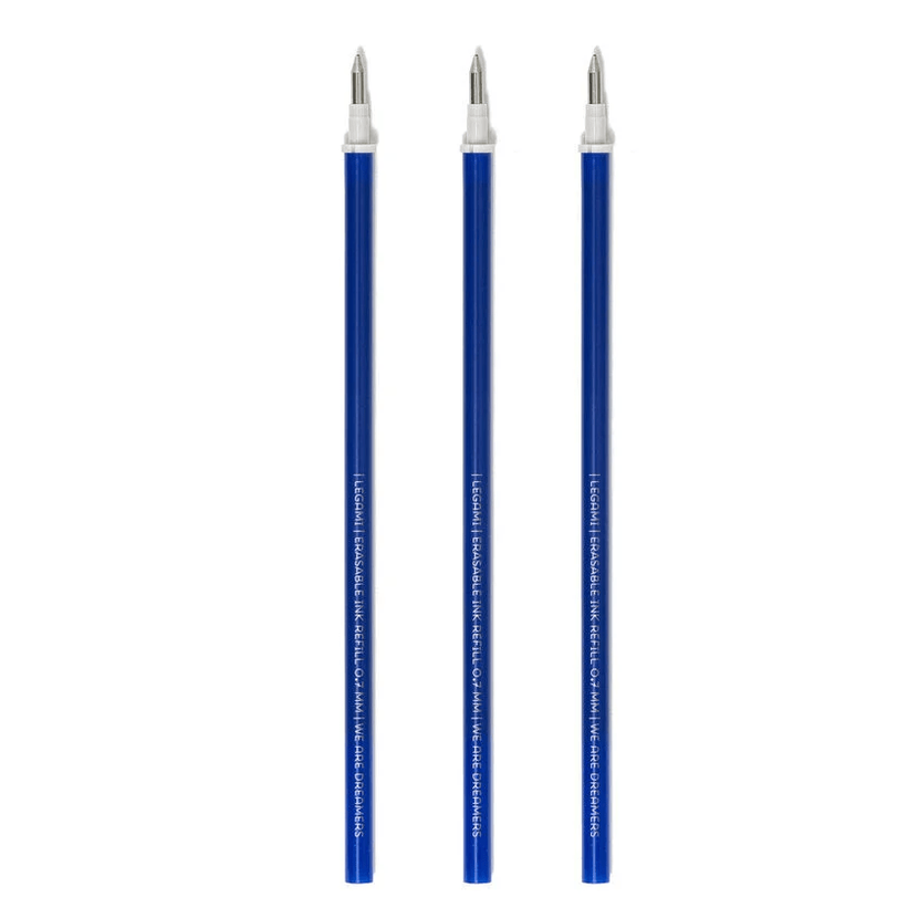 Conjunto 3 Recargas Azuis para Canetas Apagáveis Legami