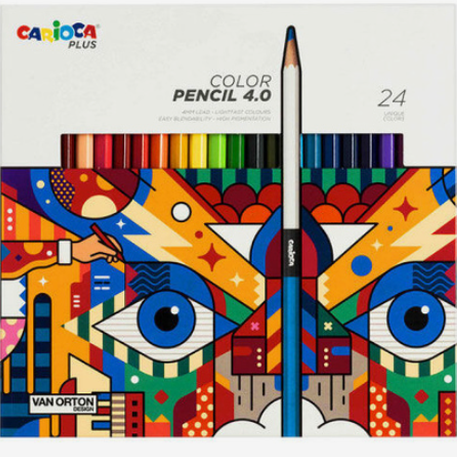 Lápis de cor Carioca plus 24 unidades