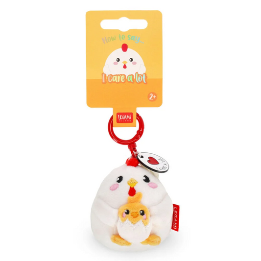 Porta-chaves de peluche galinha - Pequeno e super macio!