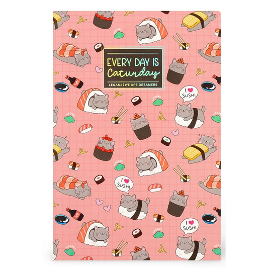 Caderno legami A5 Pautado - Sushi cat