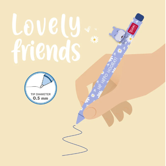 Caneta lovely friends legami Hipopótamo