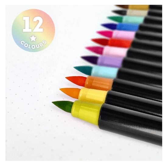 Conjunto de 12 marcadores de pincel pastel Legami
