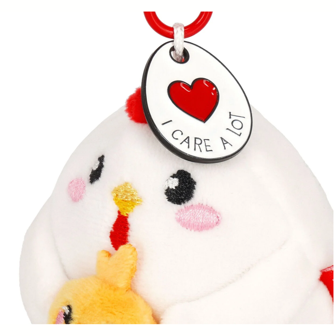Porta-chaves de peluche galinha - Pequeno e super macio!