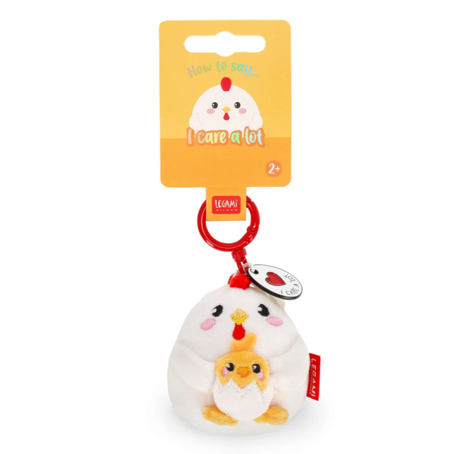 Porta-chaves de peluche galinha - Pequeno e super macio!