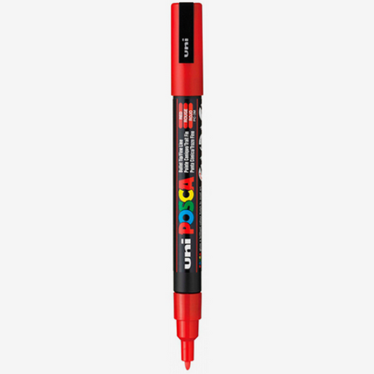Marcador uni posca 3M Vermelho 15