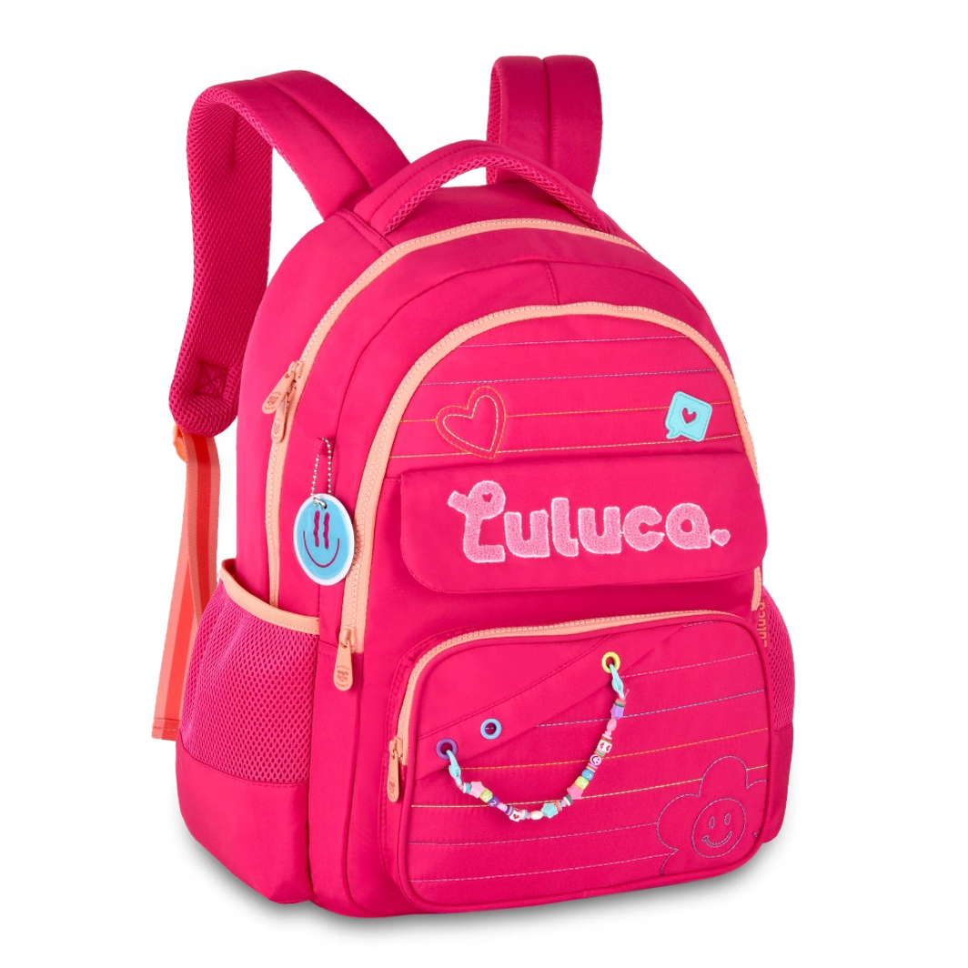 Conjunto Luluca Rosa - Mochila+Lancheira+Estojo