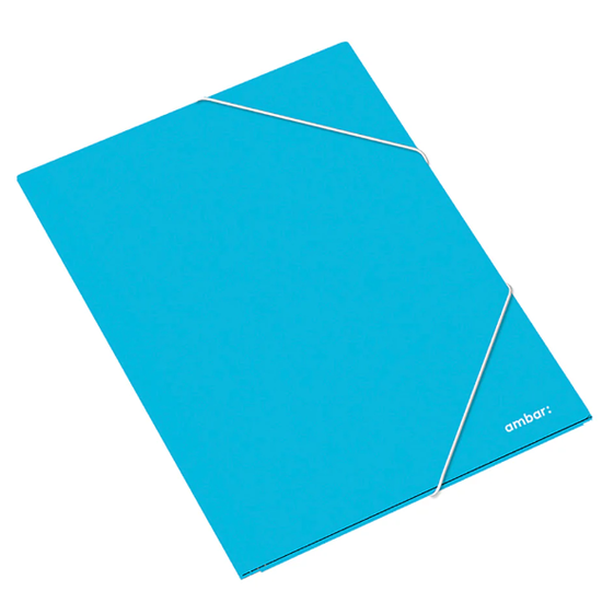 Capa com Elástico Ambar School Almaço Cartolina A4 Azul
