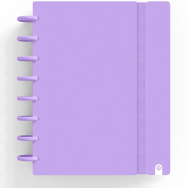 Caderno Ingeniox A5 Pautado 80fl 100g Foam C/Elastico Malva Pastel