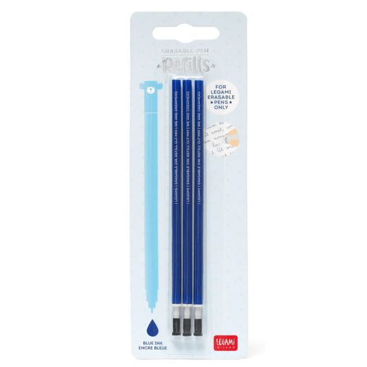 Conjunto de 3 recargas azuis para canetas apagáveis