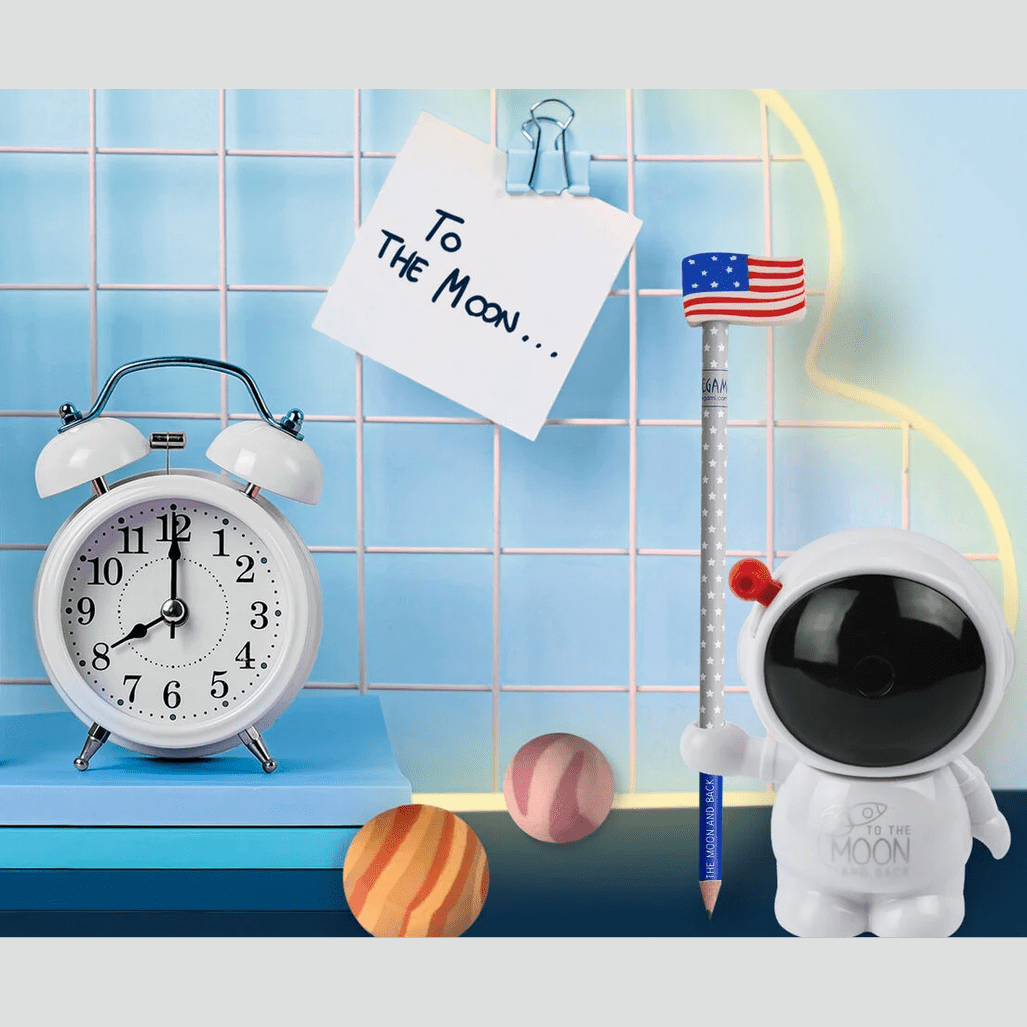 Conjunto de 2 borrachas e 1 lápis Legami - To The Moon And Back