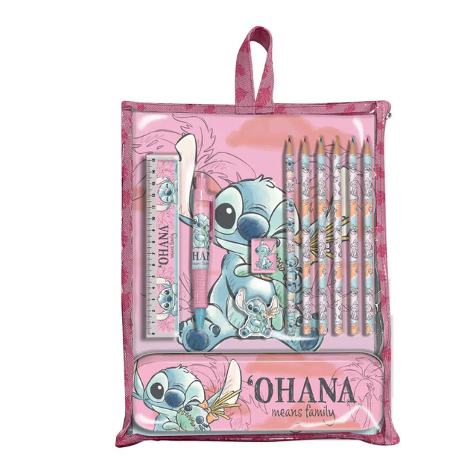 Conjunto de papelaria Stitch 12 peças