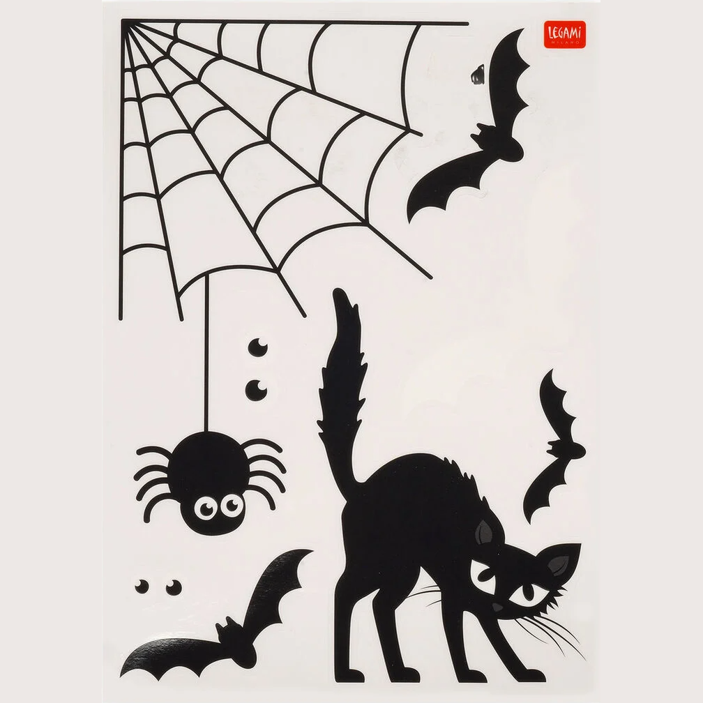 Conjunto de 35 autocolantes estáticos para janelas - Halloween