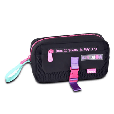 Conjunto Mochila + Lancheira + Estojo Preto Luluca