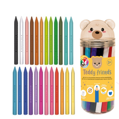 Conjunto de 24 lápis de cor legami - Teddy Friends