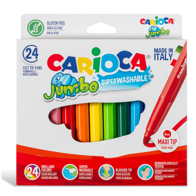Marcadores carioca jumbo cx de 24