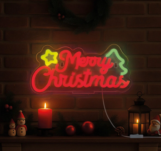 Lâmpada LED com efeito néon - Feliz Natal - É um sinal