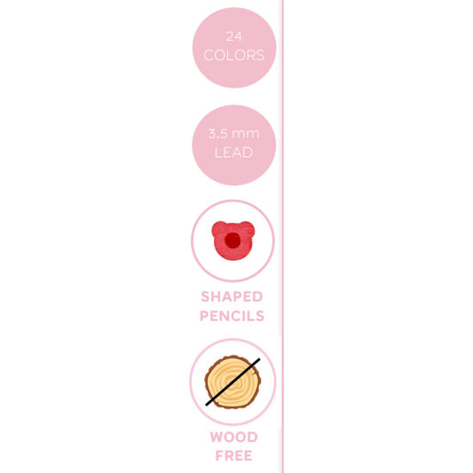Conjunto de 24 lápis de cor legami - Teddy Friends