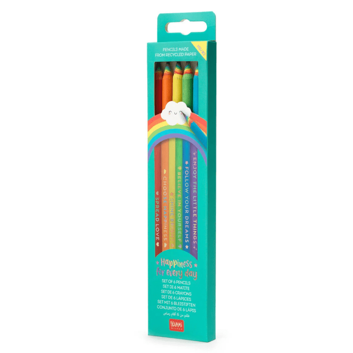 Conjunto de 6 lápis de grafite HB feitos de papel reciclado Legami