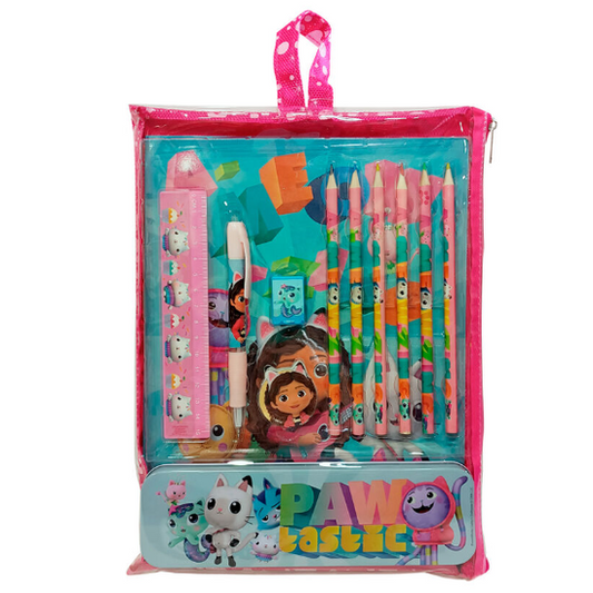 Conjunto de papelaria Gabby's Dollhouse 12 peças