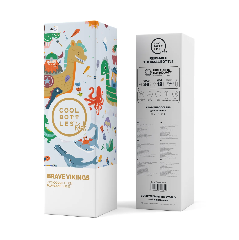 Garrafa térmica Cool Bottles Kids Brave Vikings 350ML