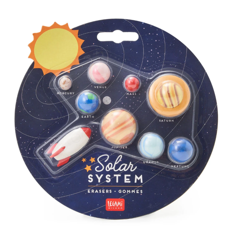 Conjunto de 9 borrachas Legami Sistema solar