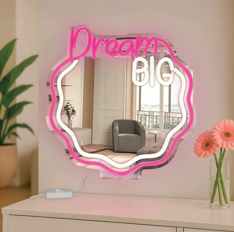 Espelho com luz LED de efeito néon - É um sinal - Legami