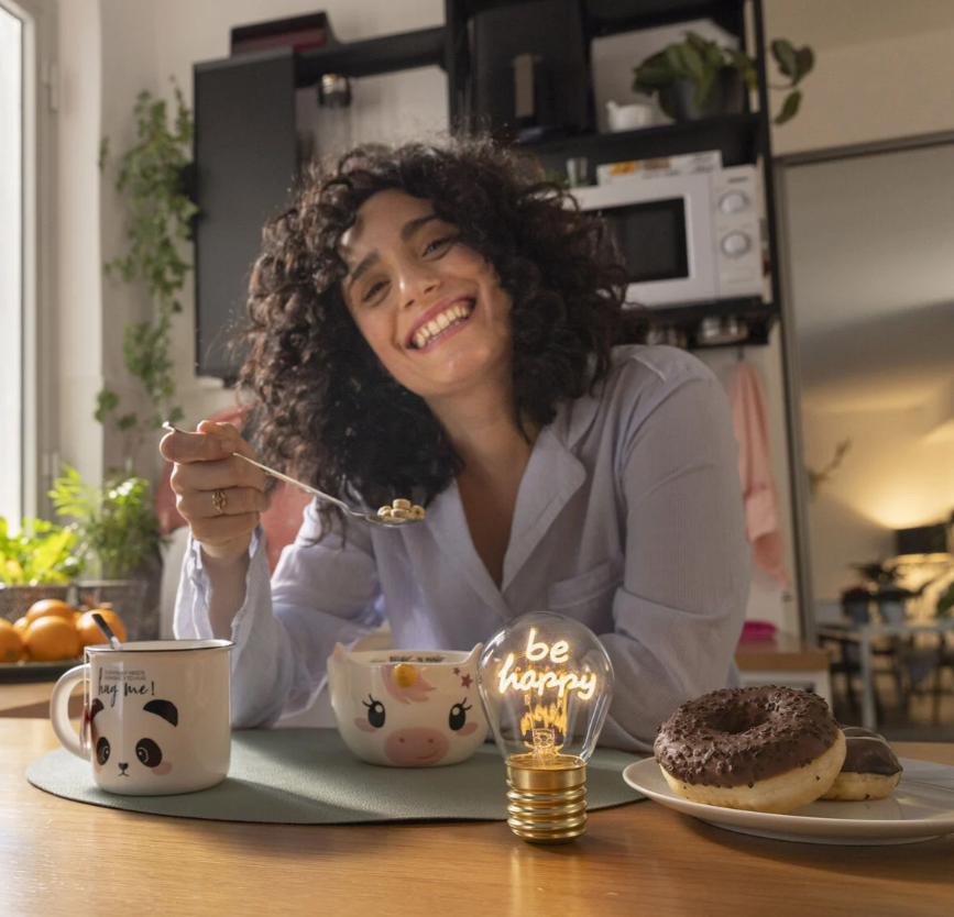 Candeeiro de mesa em forma de lâmpada Be happy Legami