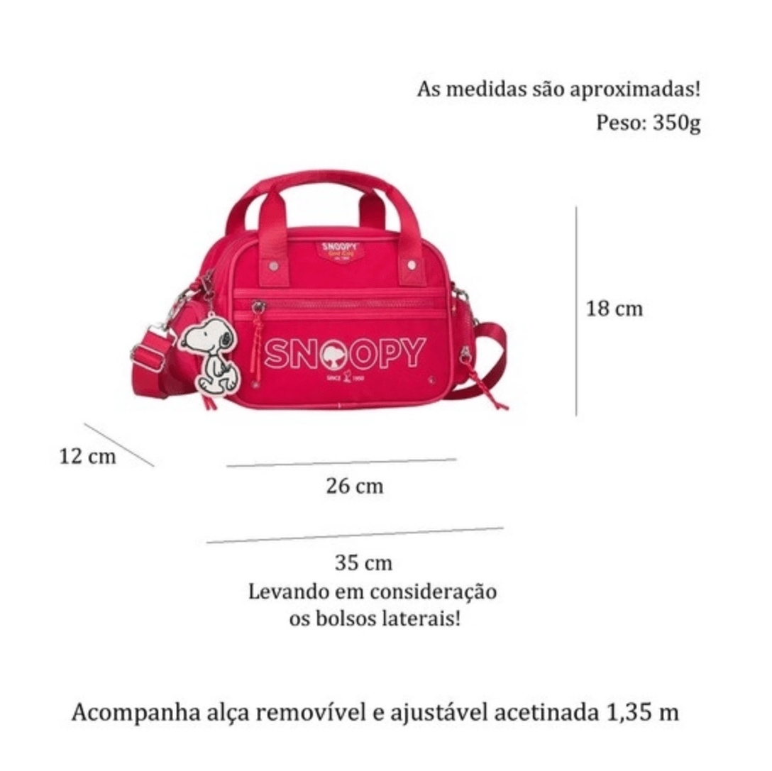 Bolso Snoopy 30CM Rosa