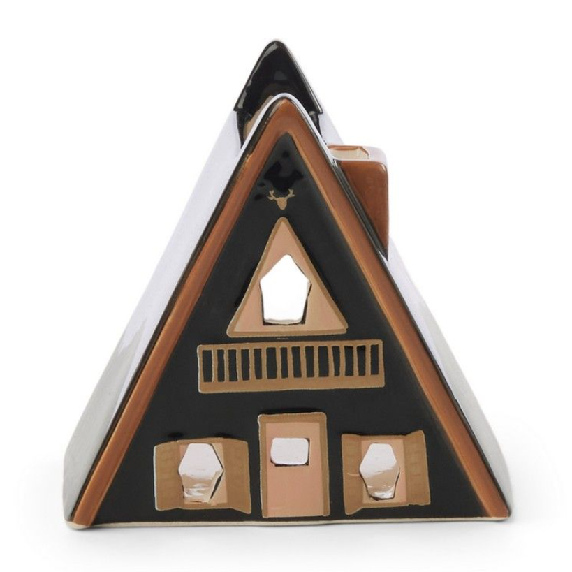 Porta-incenso e vela estilo cabana nórdica