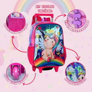 Conjunto escolar Unicórnio - Papelaria Encantada