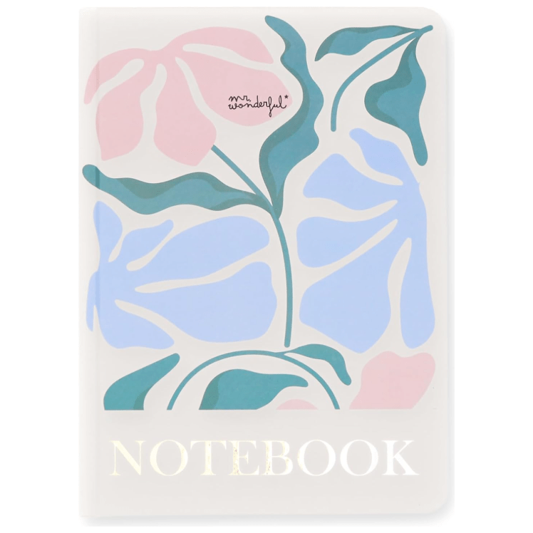Notebook A5 Mr. Wonderful estampado flores Pautado