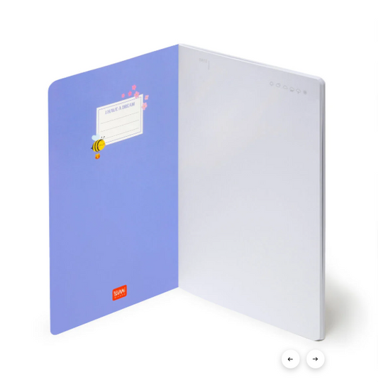 Caderno A5 em branco com capa dura ilustrada - Abelha Legami