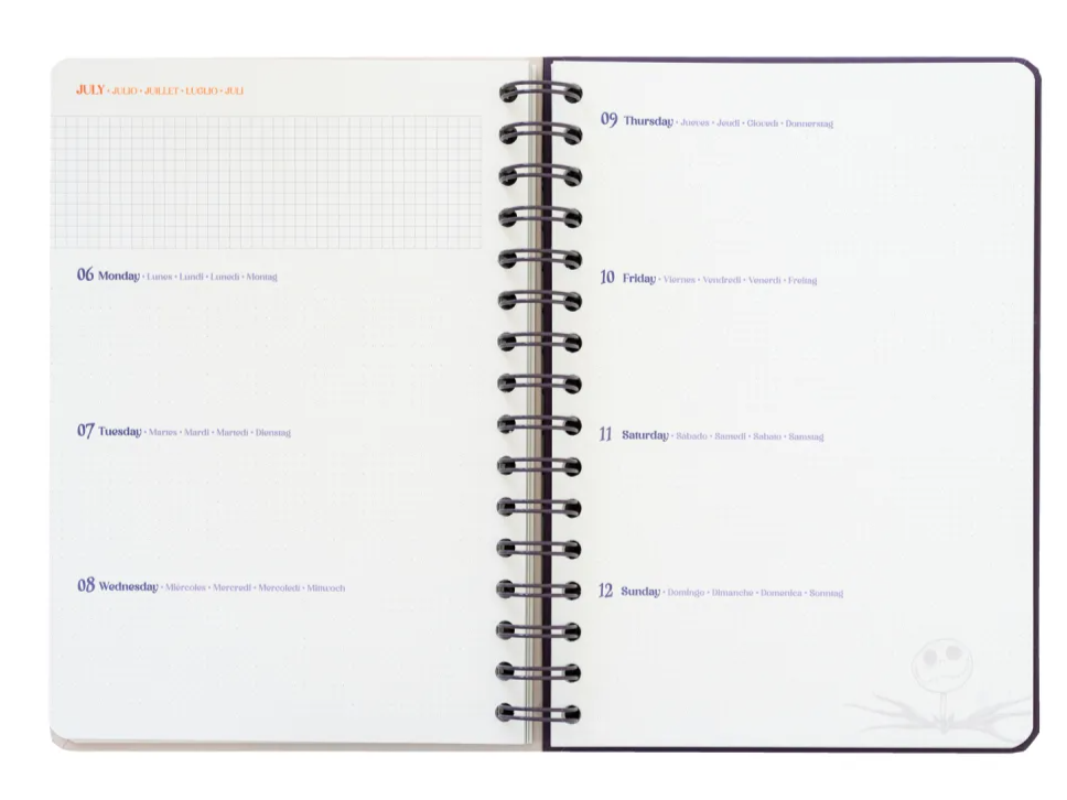 AGENDA ANUAL 2026 SEMANA VISTA A5 DISNEY PESADELO ANTES DO NATAL