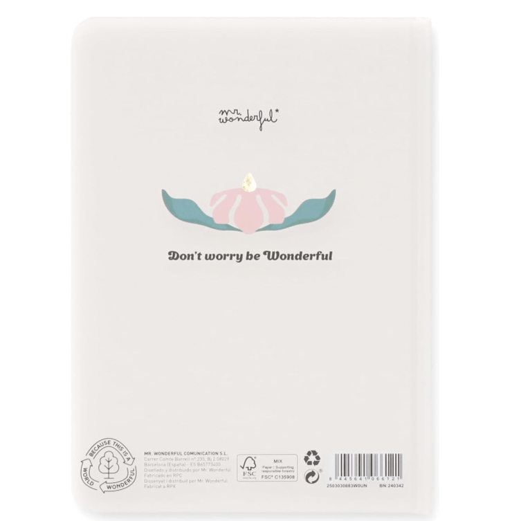 Notebook A5 Mr. Wonderful estampado flores Pautado
