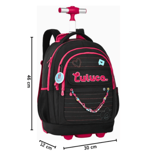 Mochila c/ trolley Luluca Preto 46cm
