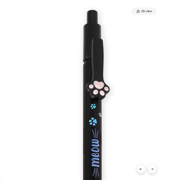 Esferográfica com tema de gatinho - tinta preta - Meow Legami