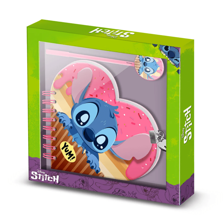 Diário Rosa Stitch + Caneta Fashion Coração Stitch