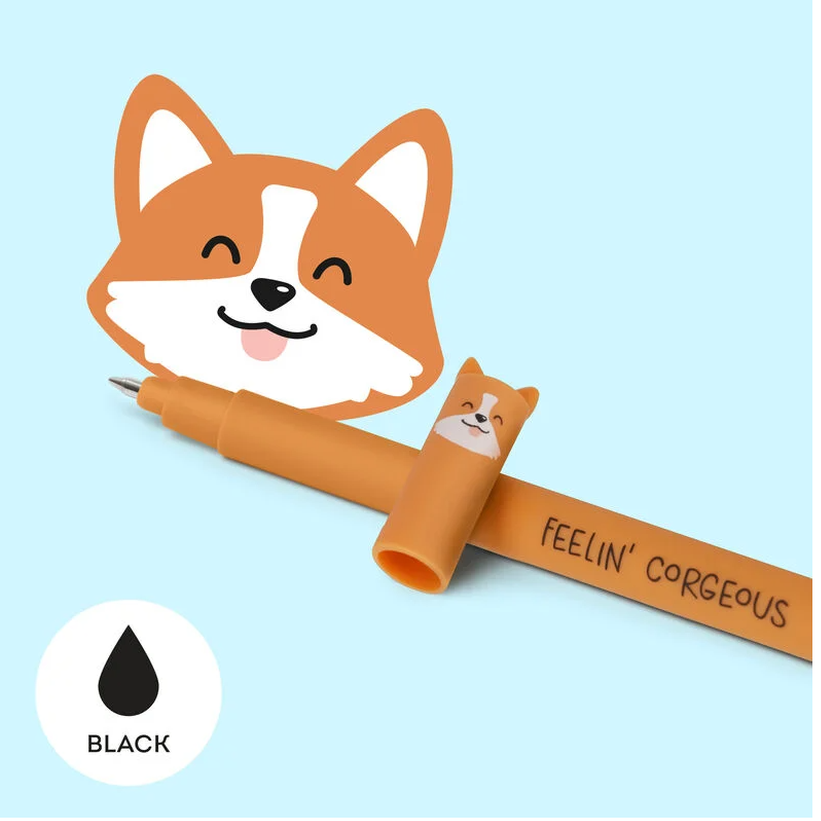 Caneta apagável Corgi - Papelaria Encantada